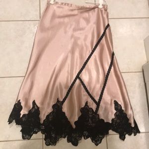 Lace rose gold long skirt